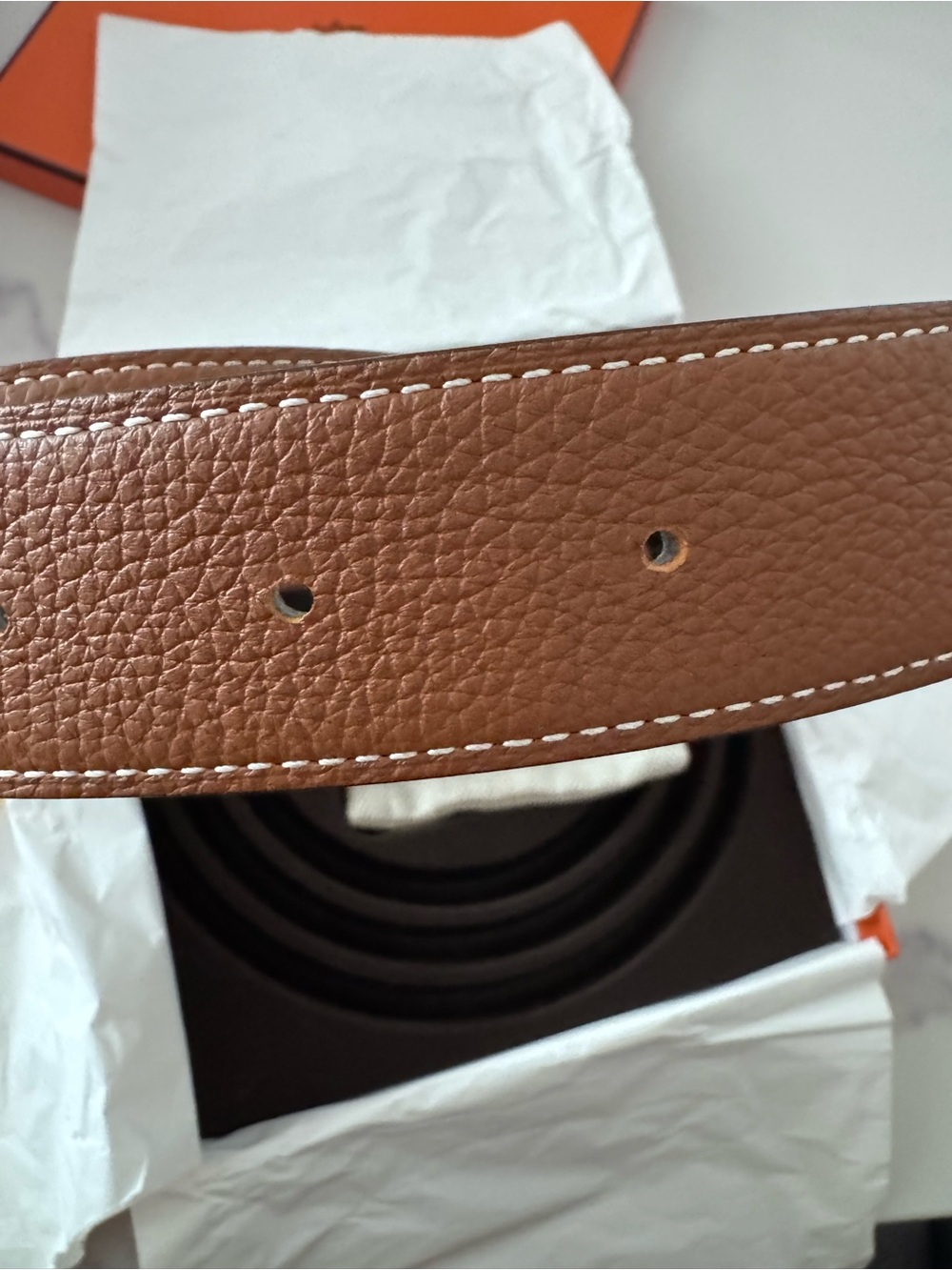 Hermes reversible Belt kit w/ Guillochee Buckle - Picture 8 of 11